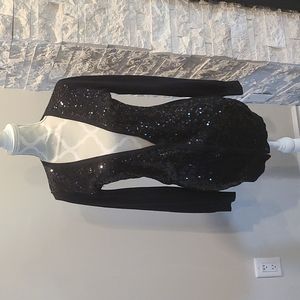 Hugo Boss Orange Silk & Cashmere sequin beaded black cardigan